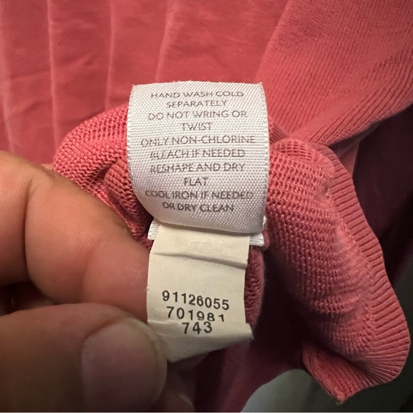 J Jill Womens Mauve Silk Long Sleeve Pleated Neck Pullover Sweater blouse XL - Picture 8 of 10